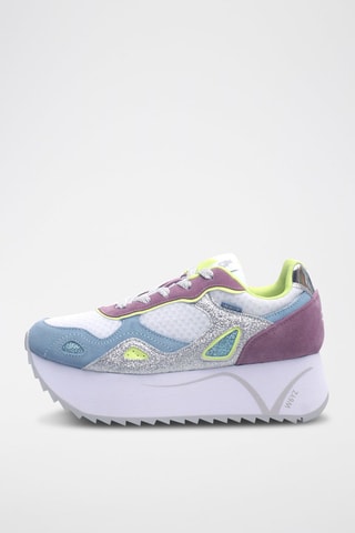 Nubuck Platform Sneakers Tessa Paars en Lichtblauw