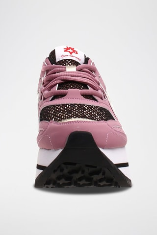 Leren Platform Sneakers Deb - Oudroze en Goudkleurig 