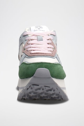 Nubuck Platform Sneakers Deva - Kaki en hemelsblauw