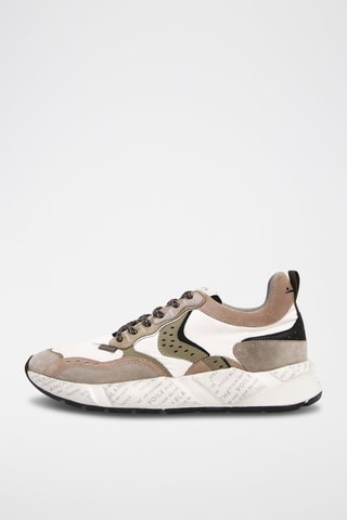 Kalfsleren Sneakers Club Voile Blanche - Taupe