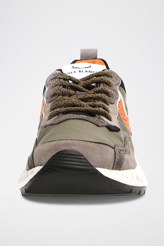 Leren en Nubuck Sneakers Club18 - Kaki en Grijs