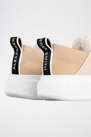 Leren Gevoerde Sneakers - Beige