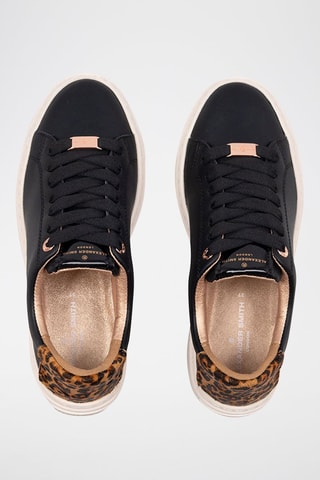 Leren Platform Sneakers - Zwart
