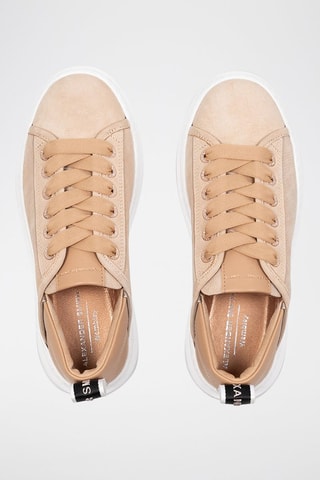 Leren Platform Sneakers - Camel