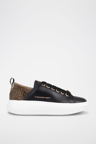 Leren Platform Sneakers Wembley - Zwart