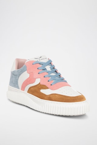 Leren Sneakers Laura- Bruin en Donkergrijs