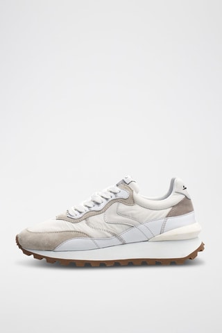 Leren Sneakers Qwark - Beige en Taupe
