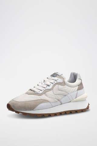 Leren Sneakers Qwark - Beige en Taupe