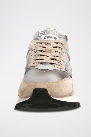 Leren Sneakers Qwark - Beige en Grijs