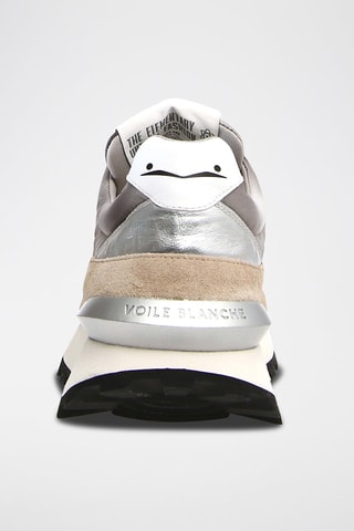 Leren Sneakers Qwark - Beige en Grijs