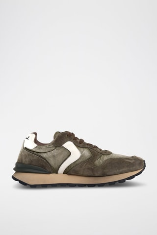 Leren Sneakers Paris Racer - Kaki