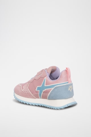 Nubuck Sneakers - Roze en Hemelsblauw
