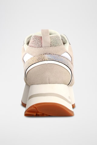 Leren Platform Sneakers - Beige
