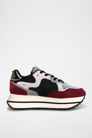 Nubuck Platform Sneakers - Bordeauxrood
