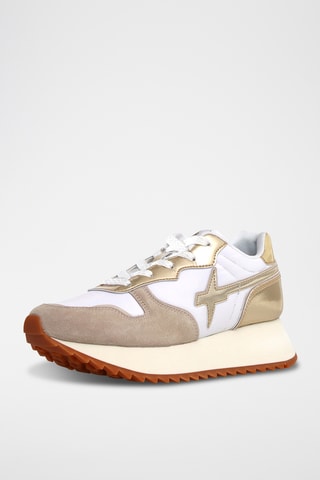 Leren Platform Sneakers - Beige