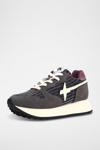 Nubuck Platform Sneakers - Antraciet