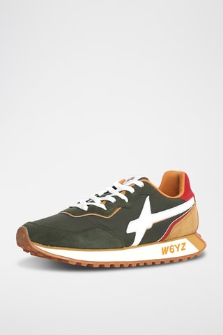 Nubuck Sneakers - Kaki en Wit