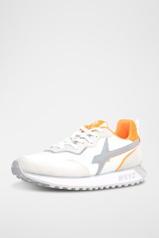 Nubuck Sneakers - Wit en Oranje