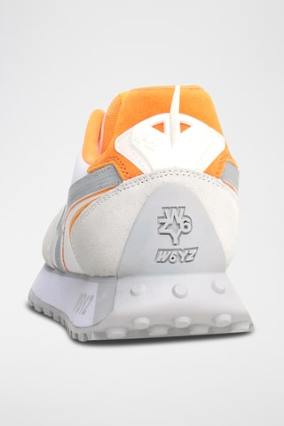 Nubuck Sneakers - Wit en Oranje