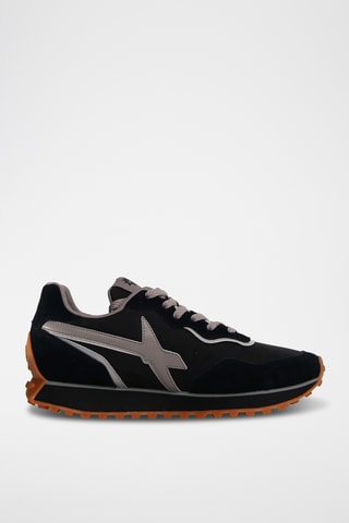 Nubuck Sneakers - Zwart en Donkergrijs