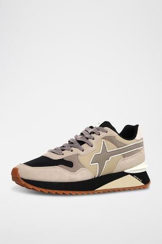 Nubuck Sneakers - Taupe en Zwart