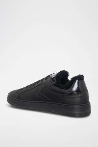 Leren Gevoerde Sneakers - Zwart