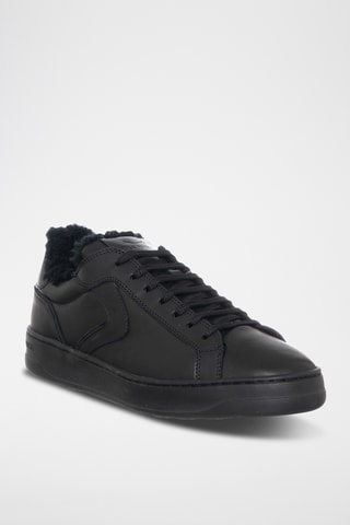 Leren Gevoerde Sneakers - Zwart