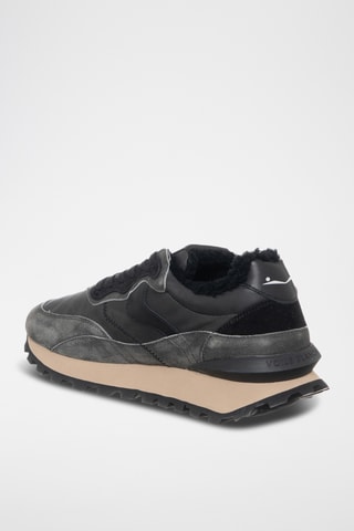 Leren Gevoerde Sneakers - Antraciet