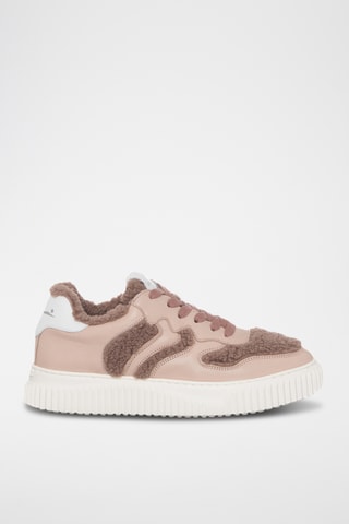 Leren Gevoerde Sneakers - Roze
