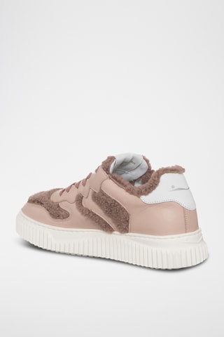 Leren Gevoerde Sneakers - Roze