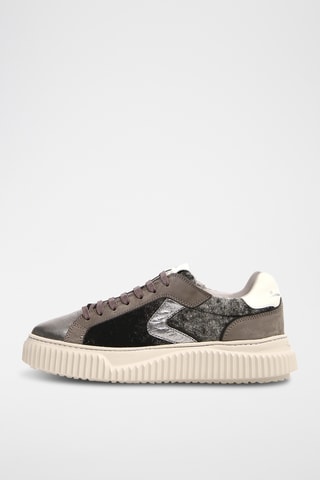 Leren Gevoerde Sneakers - Zwart