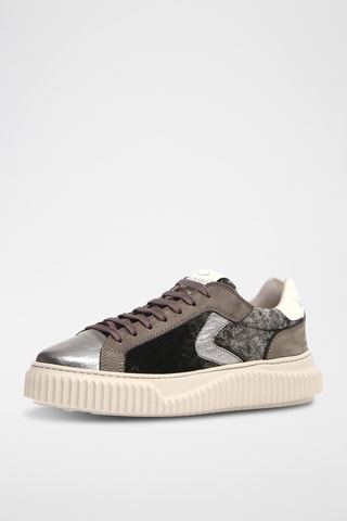 Leren Gevoerde Sneakers - Zwart