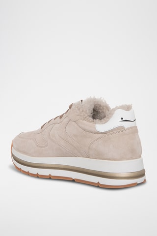 Nubuck Gevoerde Sneakers - Beige