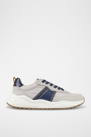 Sneakers - Lichtgrijs en Marineblauw