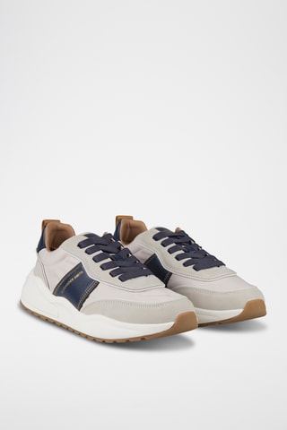 Sneakers - Lichtgrijs en Marineblauw