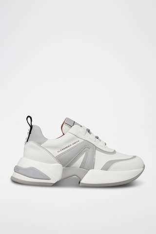 Leren Sneakers - Wit en Lichtgrjis
