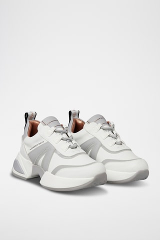 Leren Sneakers - Wit en Lichtgrjis