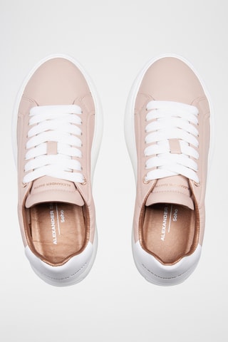 Leren Sneakers - Poederroze en Wit