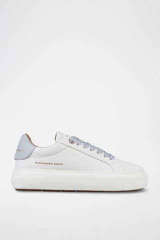 Leren Sneakers - Wit en Lichtgrjis