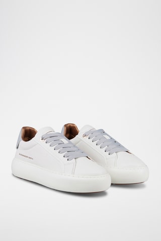 Leren Sneakers - Wit en Lichtgrjis