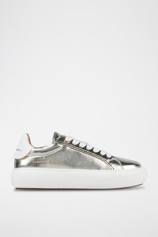 Leren Sneakers - Zilverkleurig en Wit