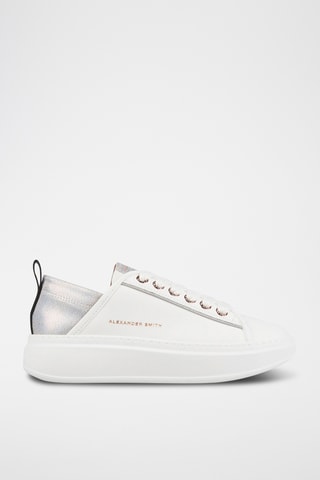 Leren Sneakers - Wit en Lichtgrjis