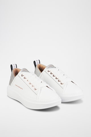 Leren Sneakers - Wit en Lichtgrjis