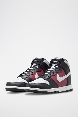 Dunk High en cuir - Noir et bordeaux