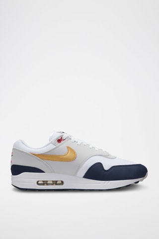 Nike Air Max 1 en nubuck - Blanc et bleu marine