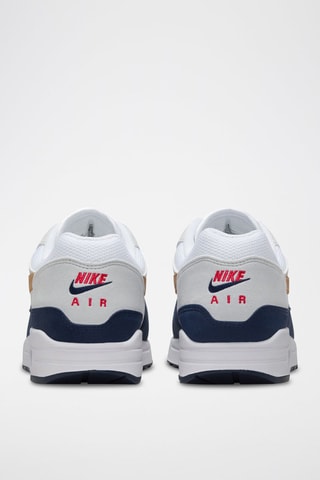 Nike Air Max 1 en nubuck - Blanc et bleu marine