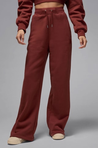 Pantalon ample polaire taille haute - Marron