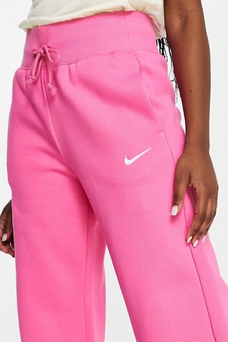 Pantalon wide legs taille haute Nike mini swoosh - Rose