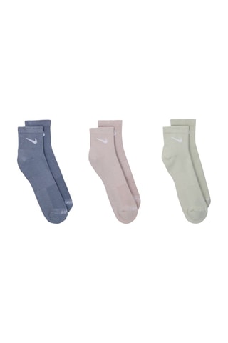 3 paires de chaussettes d’entraînement Nike Everyday Plus - Bleu marine, rose poudré et vert d’eau
