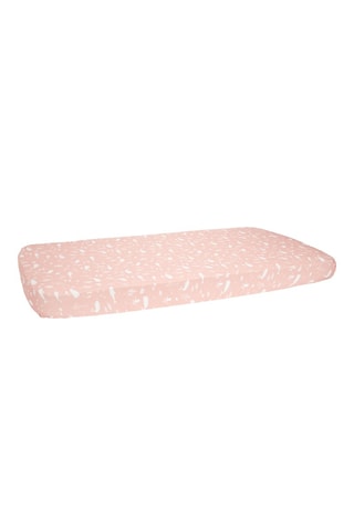 Lençol-capa em algodão biológico - Rosa e branco -  70 x 140 cm